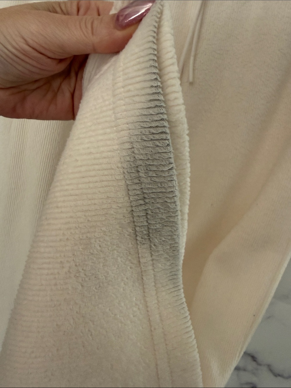 FABLETICS Ribbed Fuzzy Tracksuit Hoodie Jogger Set Ivory Size Small - Picture 10 of 13